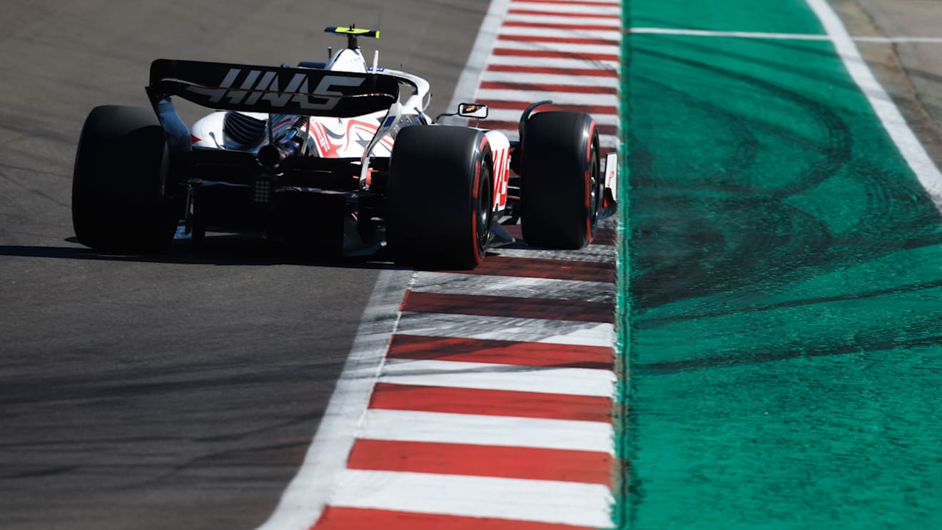AUSTIN, TEXAS - OCTOBER 22: Mick Schumacher of Germany driving the (47) Haas F1 VF-22 Ferrari on track during final practice ahead of the F1 Grand Prix of USA at Circuit of The Americas on October 22, 2022 in Austin, Texas. (Photo by Chris Graythen/Getty Images)