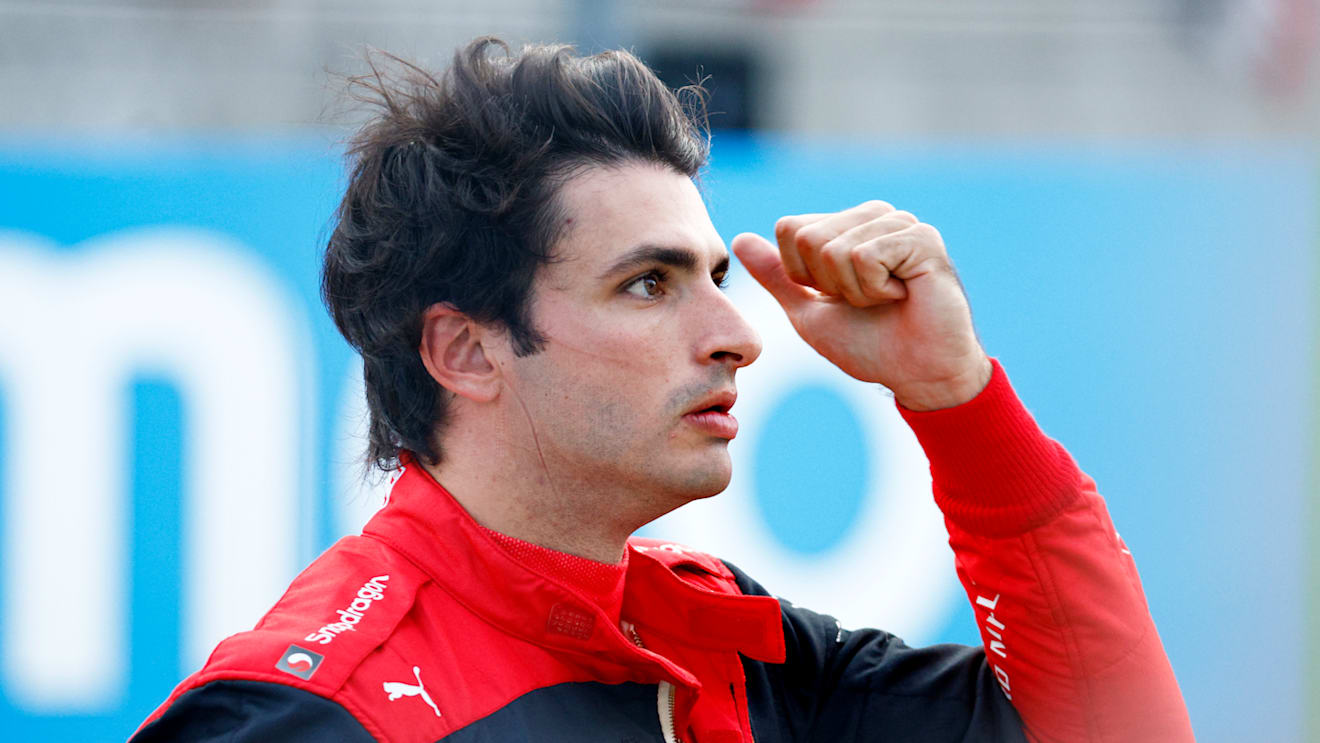 AUSTIN, TEXAS - OCTOBER 22: Pole position qualifier Carlos Sainz of Spain and Ferrari looks on in parc ferme during qualifying ahead of the F1 Grand Prix of USA at Circuit of The Americas on October 22, 2022 in Austin, Texas. (Photo by Jared C. Tilton/Getty Images)