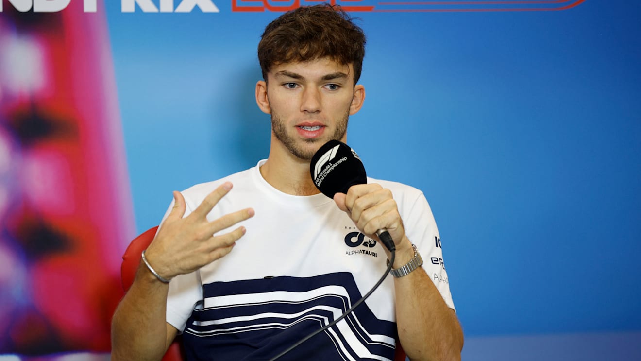 AUSTIN, TEXAS - OCTOBER 20: Pierre Gasly of France and Scuderia AlphaTauri attends the Drivers Press Conference during previews ahead of the F1 Grand Prix of USA at Circuit of The Americas on October 20, 2022 in Austin, Texas. (Photo by Jared C. Tilton/Getty Images)