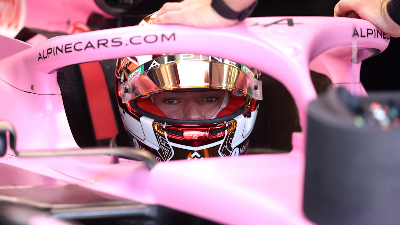 BAHRAIN, BAHRAIN - MARCH 03: Pierre Gasly of France driving the (10) Alpine F1 A523 Renault looks on in the garage during practice ahead of the F1 Grand Prix of Bahrain at Bahrain International Circuit on March 03, 2023 in Bahrain, Bahrain. (Photo by Lars Baron/Getty Images)