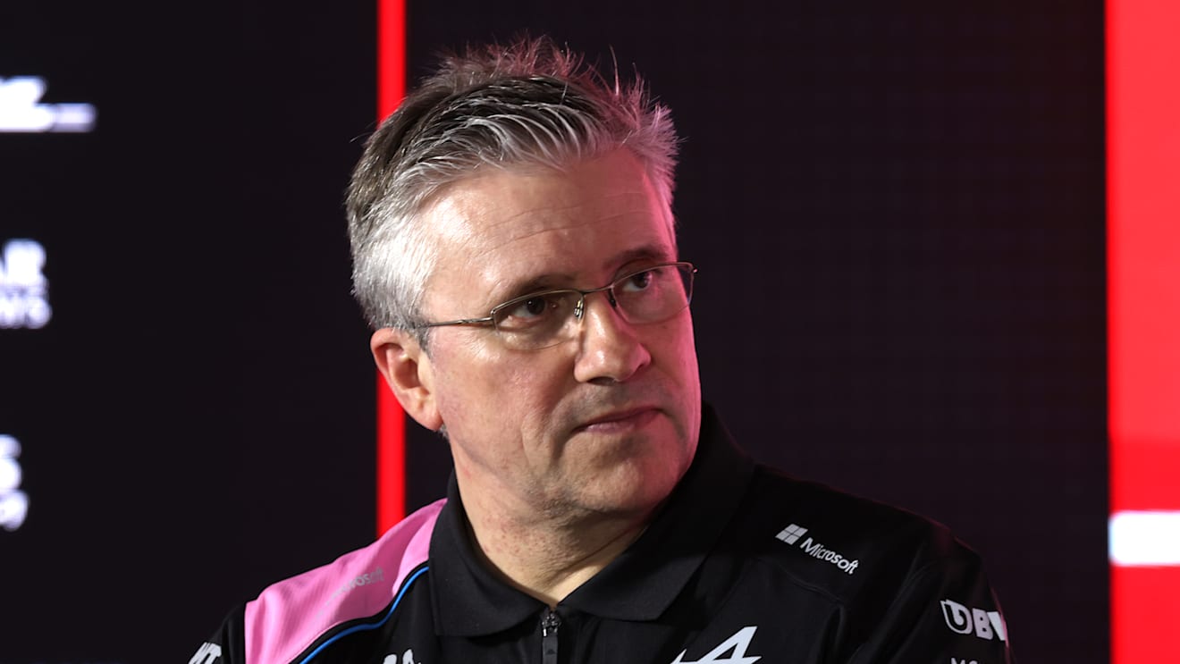 BAHRAIN, BAHRAIN - MARCH 03: Pat Fry, Chief Technical Officer of Alpine F1 attends the Team Principals Press Conference during practice ahead of the F1 Grand Prix of Bahrain at Bahrain International Circuit on March 03, 2023 in Bahrain, Bahrain. (Photo by Lars Baron/Getty Images)