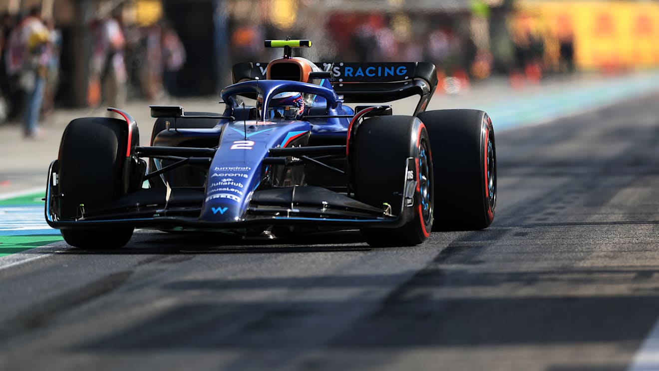 BAHRAIN, BAHRAIN - MARCH 04: Logan Sargeant of United States driving the (2) Williams FW45 Mercedes in the Pitlane during final practice ahead of the F1 Grand Prix of Bahrain at Bahrain International Circuit on March 04, 2023 in Bahrain, Bahrain. (Photo by Peter Fox/Getty Images)