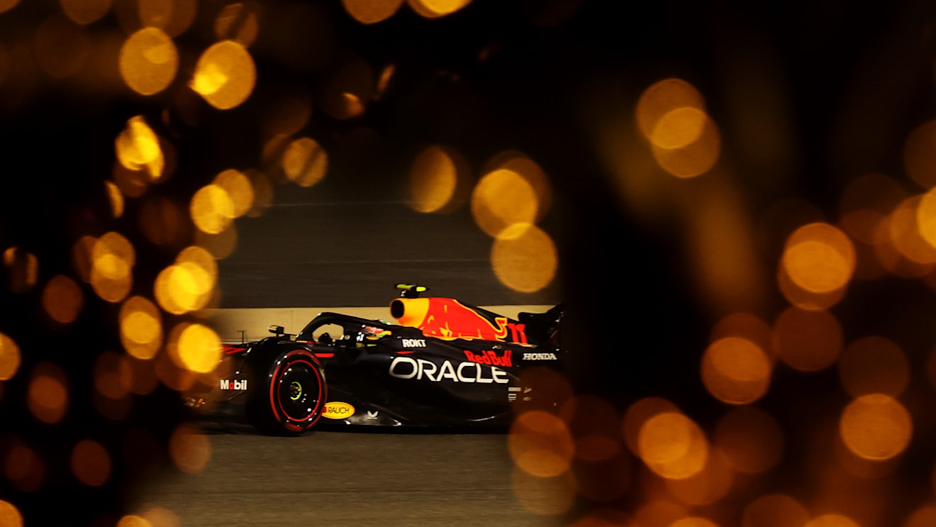 BAHRAIN, BAHRAIN - MARCH 04: Sergio Perez of Mexico driving the (11) Oracle Red Bull Racing RB19 on track during qualifying ahead of the F1 Grand Prix of Bahrain at Bahrain International Circuit on March 04, 2023 in Bahrain, Bahrain. (Photo by Lars Baron/Getty Images)