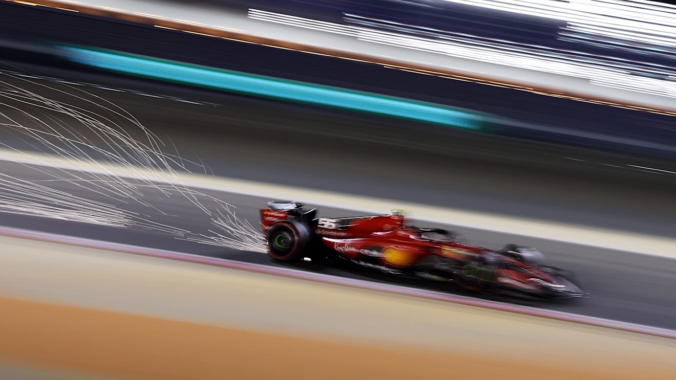 BAHRAIN, BAHRAIN - MARCH 04: Carlos Sainz of Spain driving the (55) Ferrari SF-23 on track during qualifying ahead of the F1 Grand Prix of Bahrain at Bahrain International Circuit on March 04, 2023 in Bahrain, Bahrain. (Photo by Lars Baron/Getty Images)