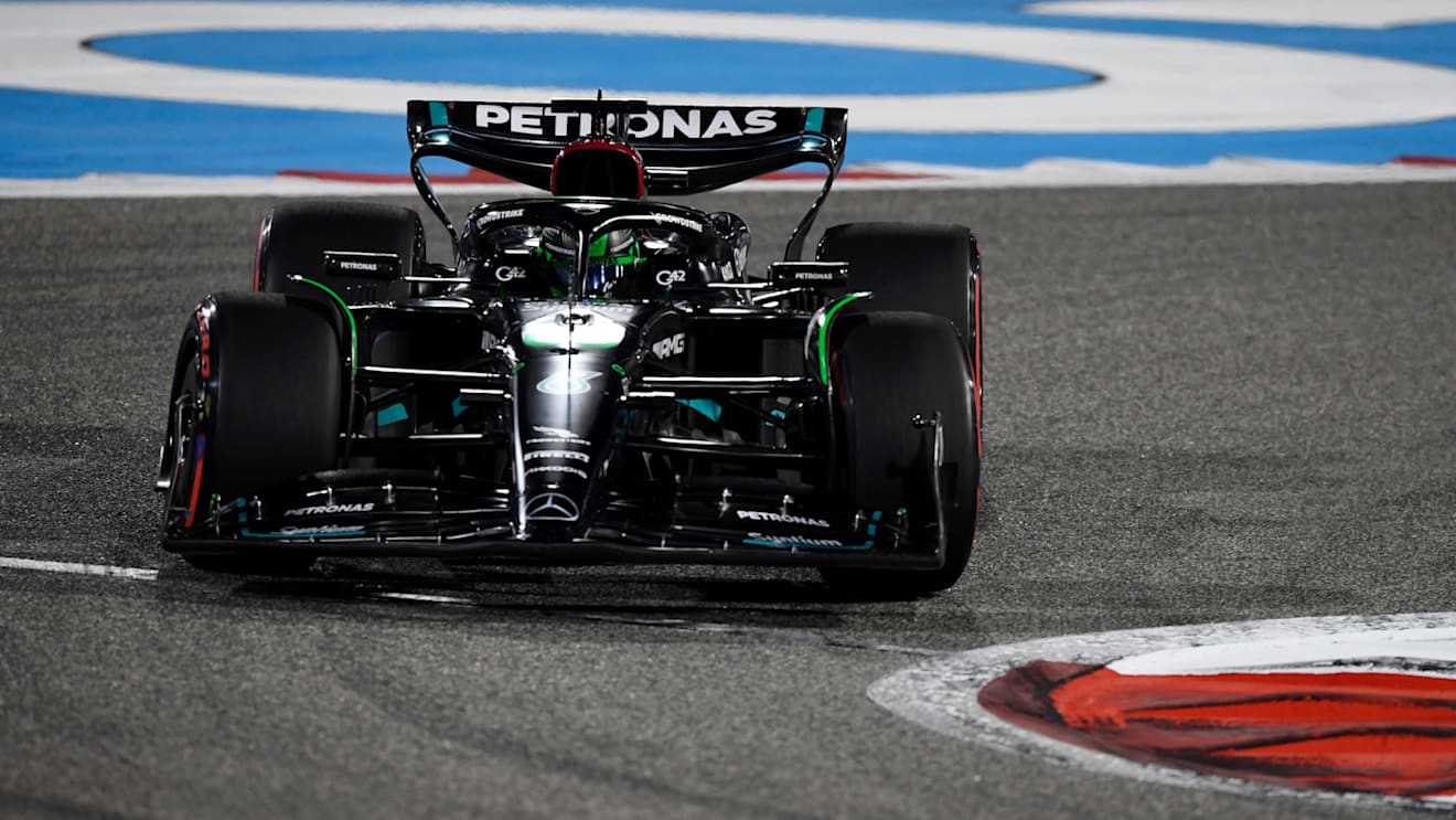 BAHRAIN, BAHRAIN - MARCH 05: George Russell of Great Britain driving the (63) Mercedes AMG Petronas F1 Team W14 on track during the F1 Grand Prix of Bahrain at Bahrain International Circuit on March 05, 2023 in Bahrain, Bahrain. (Photo by Rudy Carezzevoli - Formula 1/Formula 1 via Getty Images)