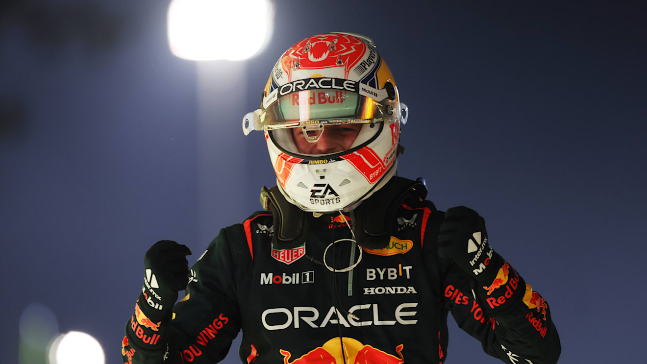 BAHRAIN, BAHRAIN - MARCH 05: Race winner Max Verstappen of the Netherlands and Oracle Red Bull Racing celebrates in parc ferme during the F1 Grand Prix of Bahrain at Bahrain International Circuit on March 05, 2023 in Bahrain, Bahrain. (Photo by Lars Baron/Getty Images)