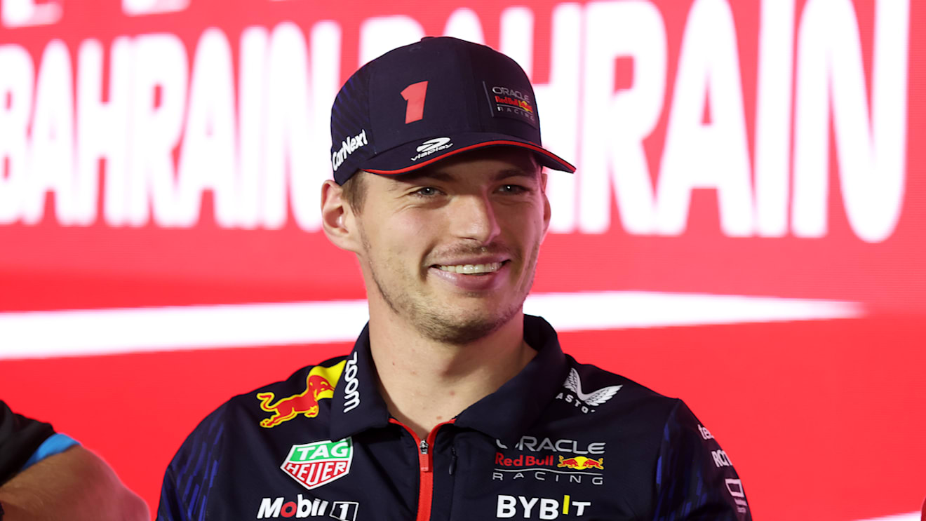 BAHRAIN, BAHRAIN - MARCH 02: Max Verstappen of the Netherlands and Oracle Red Bull Racing attends the Drivers Press Conference during previews ahead of the F1 Grand Prix of Bahrain at Bahrain International Circuit on March 02, 2023 in Bahrain, Bahrain. (Photo by Lars Baron/Getty Images)