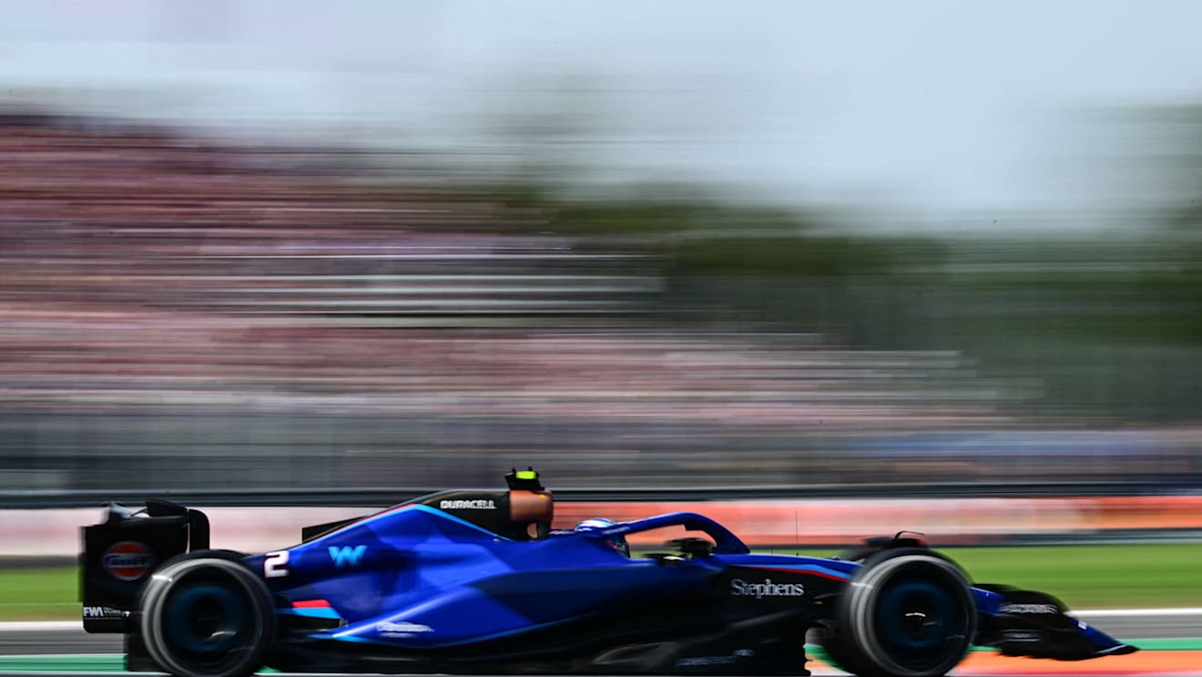 Williams' US driver Logan Sargeant drives during the Italian Formula One Grand Prix race at Autodromo Nazionale Monza circuit, in Monza on September 3, 2023. (Photo by Ben Stansall / AFP) (Photo by BEN STANSALL/AFP via Getty Images)