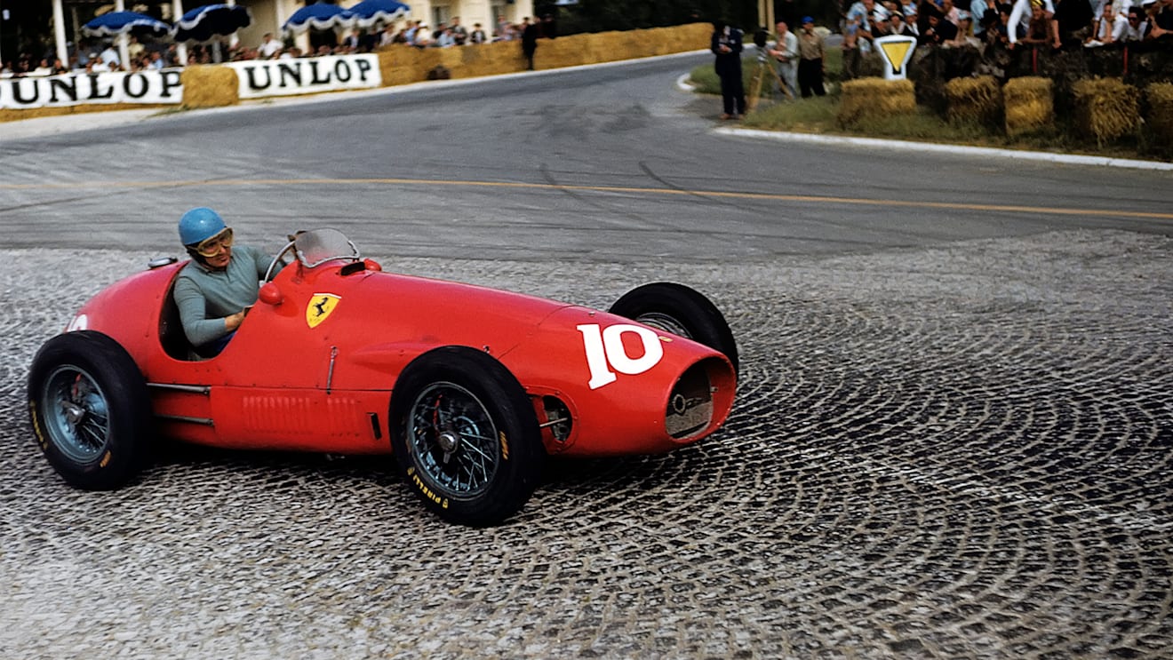 Ascari, seen here powering his way to more glory in 1953, remains Italy’s last F1 champion