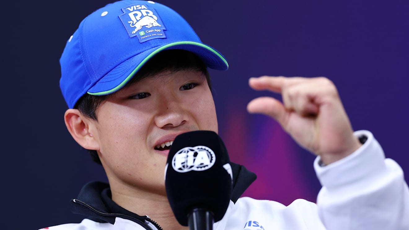 SUZUKA, JAPAN - APRIL 04: Yuki Tsunoda of Japan and Visa Cash App RB attends the Drivers Press Conference during previews ahead of the F1 Grand Prix of Japan at Suzuka International Racing Course on April 04, 2024 in Suzuka, Japan. (Photo by Clive Rose/Getty Images)
