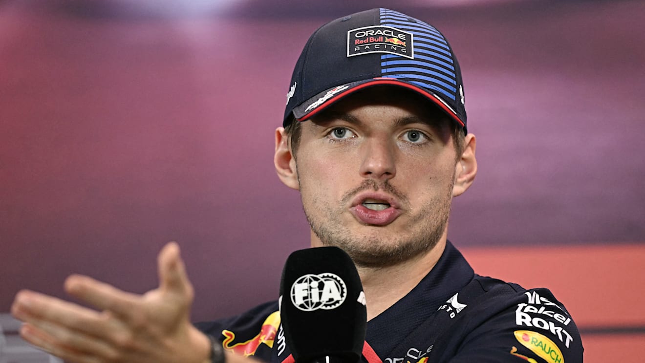Red Bull Racing's Dutch driver Max Verstappen takes part in a press conference ahead of the Formula One Singapore Grand Prix night race at the Marina Bay Street Circuit in Singapore on September 19, 2024. (Photo by Lillian SUWANRUMPHA / AFP) (Photo by LILLIAN SUWANRUMPHA/AFP via Getty Images)
