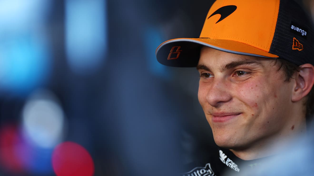 IMOLA, ITALY - MAY 17: Pole position qualifier Oscar Piastri of Australia and McLaren is interviewed during qualifying ahead of the F1 Grand Prix of Emilia-Romagna at Autodromo Internazionale Enzo e Dino Ferrari on May 17, 2025 in Imola, Italy. (Photo by Peter Fox/LAT Images)