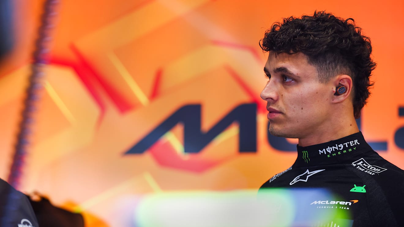 JEDDAH, SAUDI ARABIA - APRIL 19: Lando Norris of Great Britain and McLaren looks on in the garage during final practice ahead of the F1 Grand Prix of Saudi Arabia at Jeddah Corniche Circuit on April 19, 2025 in Jeddah, Saudi Arabia. (Photo by Peter Fox/LAT Images)