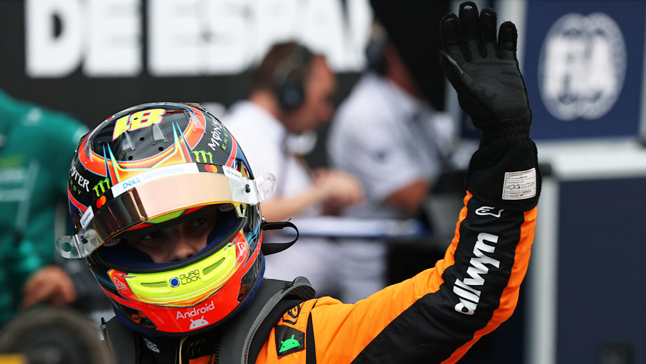 BARCELONA, SPAIN - MAY 31: Pole position qualifier Oscar Piastri of Australia and McLaren celebrates in parc ferme during qualifying ahead of the F1 Grand Prix of Spain at Circuit de Barcelona-Catalunya on May 31, 2025 in Barcelona, Spain. (Photo by Sam Bloxham/LAT Images)