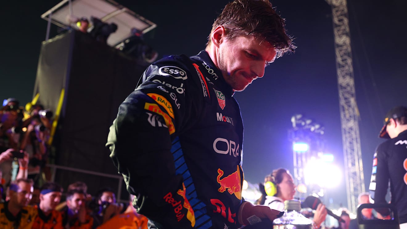 SINGAPORE, SINGAPORE - SEPTEMBER 22: Second placed Max Verstappen of the Netherlands and Oracle Red Bull Racing looks on in parc ferme during the F1 Grand Prix of Singapore at Marina Bay Street Circuit on September 22, 2024 in Singapore, Singapore. (Photo by Clive Rose - Formula 1/Formula 1 via Getty Images)