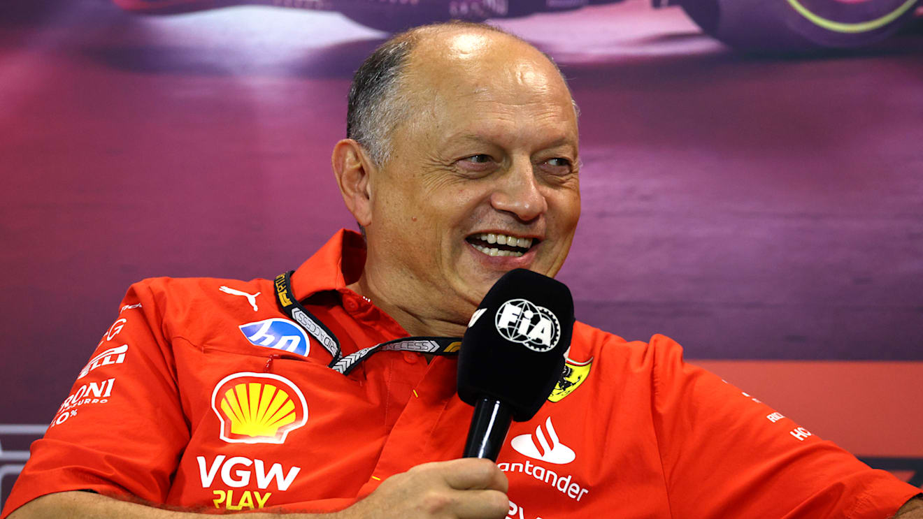 SINGAPORE, SINGAPORE - SEPTEMBER 20: Ferrari Team Principal Frederic Vasseur attends the Team Principals Press Conference during practice ahead of the F1 Grand Prix of Singapore at Marina Bay Street Circuit on September 20, 2024 in Singapore, Singapore. (Photo by Clive Rose/Getty Images)