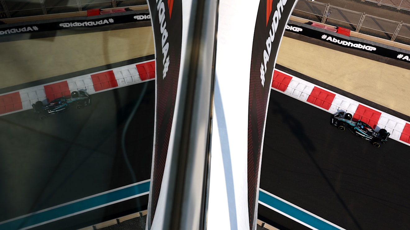 ABU DHABI, UNITED ARAB EMIRATES - DECEMBER 06: George Russell of Great Britain driving the (63) Mercedes AMG Petronas F1 Team W15 on track during practice ahead of the F1 Grand Prix of Abu Dhabi at Yas Marina Circuit on December 06, 2024 in Abu Dhabi, United Arab Emirates. (Photo by Mark Thompson/Getty Images)