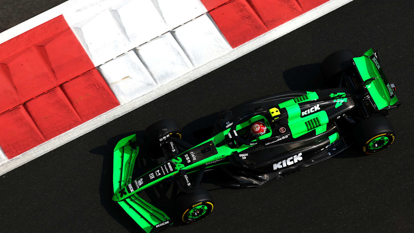 ABU DHABI, UNITED ARAB EMIRATES - DECEMBER 06: Zhou Guanyu of China driving the (24) Kick Sauber C44 Ferrari on track during practice ahead of the F1 Grand Prix of Abu Dhabi at Yas Marina Circuit on December 06, 2024 in Abu Dhabi, United Arab Emirates. (Photo by Mark Thompson/Getty Images)