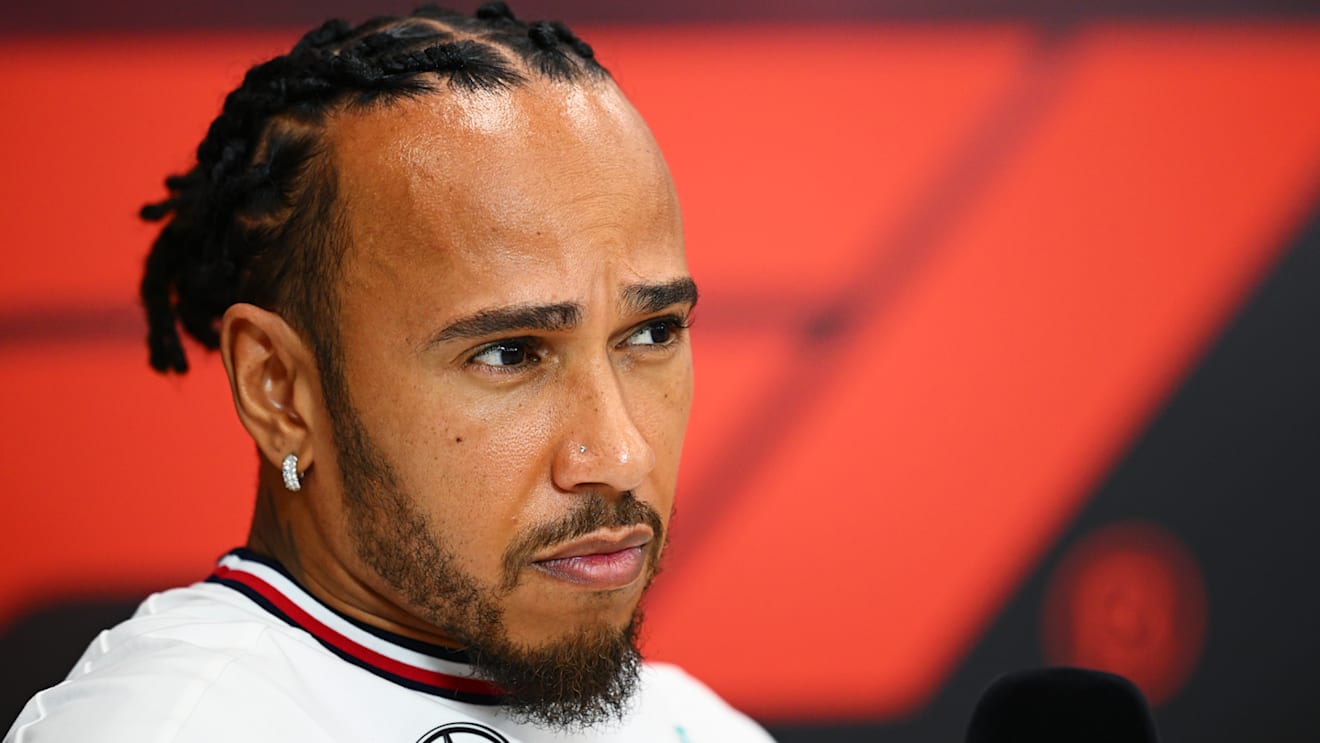 ABU DHABI, UNITED ARAB EMIRATES - DECEMBER 05: Lewis Hamilton of Great Britain and Mercedes attends the Drivers Press Conference during previews ahead of the F1 Grand Prix of Abu Dhabi at Yas Marina Circuit on December 05, 2024 in Abu Dhabi, United Arab Emirates. (Photo by Clive Mason/Getty Images)