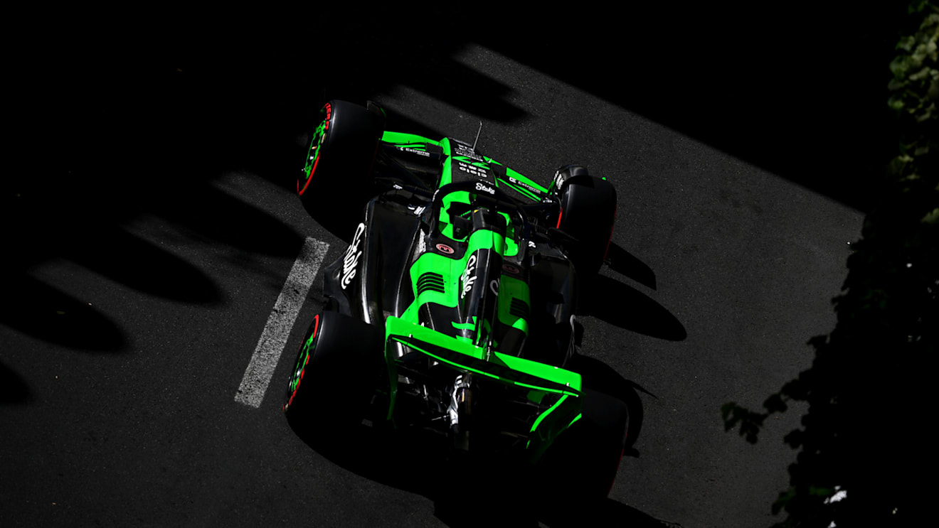 BAKU, AZERBAIJAN - SEPTEMBER 15: Valtteri Bottas of Finland driving the (77) Kick Sauber C44 Ferrari on his way to the grid prior to the F1 Grand Prix of Azerbaijan at Baku City Circuit on September 15, 2024 in Baku, Azerbaijan. (Photo by Clive Mason/Getty Images)