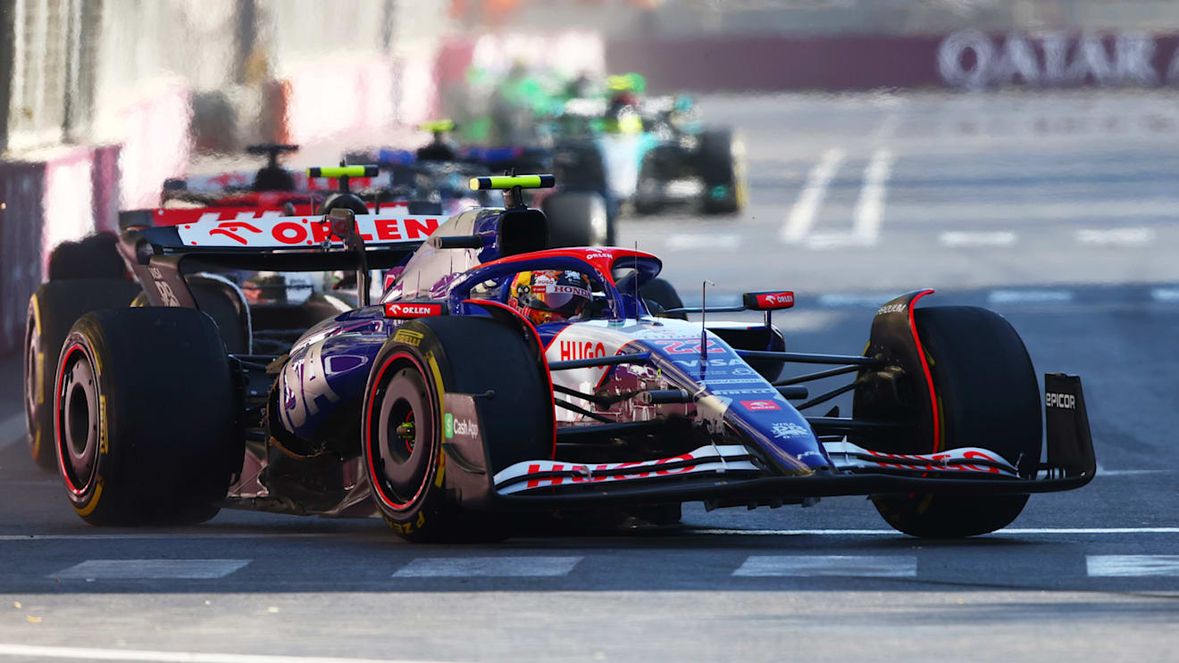 BAKU, AZERBAIJAN - SEPTEMBER 15: Yuki Tsunoda of Japan driving the (22) Visa Cash App RB VCARB 01 on track during the F1 Grand Prix of Azerbaijan at Baku City Circuit on September 15, 2024 in Baku, Azerbaijan. (Photo by Joe Portlock - Formula 1/Formula 1 via Getty Images)