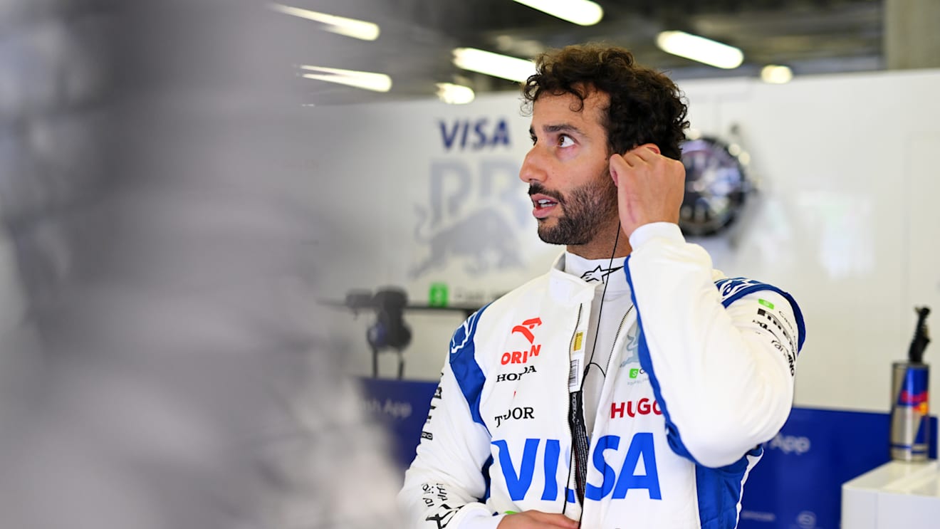 BAKU, AZERBAIJAN - SEPTEMBER 13: Daniel Ricciardo of Australia and Visa Cash App RB prepares to drive in the garage during practice ahead of the F1 Grand Prix of Azerbaijan at Baku City Circuit on September 13, 2024 in Baku, Azerbaijan. (Photo by Rudy Carezzevoli/Getty Images)