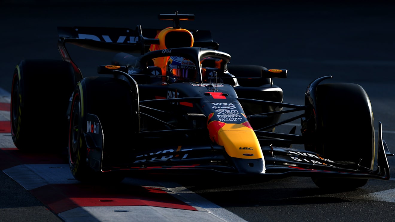 BAKU, AZERBAIJAN - SEPTEMBER 13: Max Verstappen of the Netherlands driving the (1) Oracle Red Bull Racing RB20 on track during practice ahead of the F1 Grand Prix of Azerbaijan at Baku City Circuit on September 13, 2024 in Baku, Azerbaijan. (Photo by Clive Rose - Formula 1/Formula 1 via Getty Images)