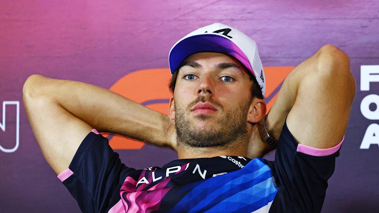BAKU, AZERBAIJAN - SEPTEMBER 12: Pierre Gasly of France and Alpine F1 attends the Drivers Press Conference during previews ahead of the F1 Grand Prix of Azerbaijan at Baku City Circuit on September 12, 2024 in Baku, Azerbaijan. (Photo by Clive Rose/Getty Images)