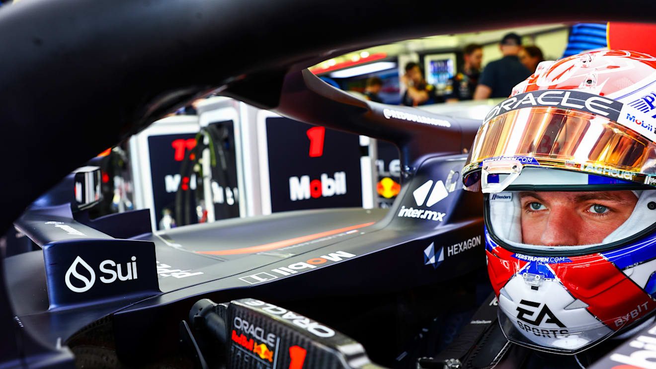 BAHRAIN, BAHRAIN - FEBRUARY 29: Max Verstappen of the Netherlands and Oracle Red Bull Racing prepares to drive in the garage during practice ahead of the F1 Grand Prix of Bahrain at Bahrain International Circuit on February 29, 2024 in Bahrain, Bahrain. (Photo by Mark Thompson/Getty Images)