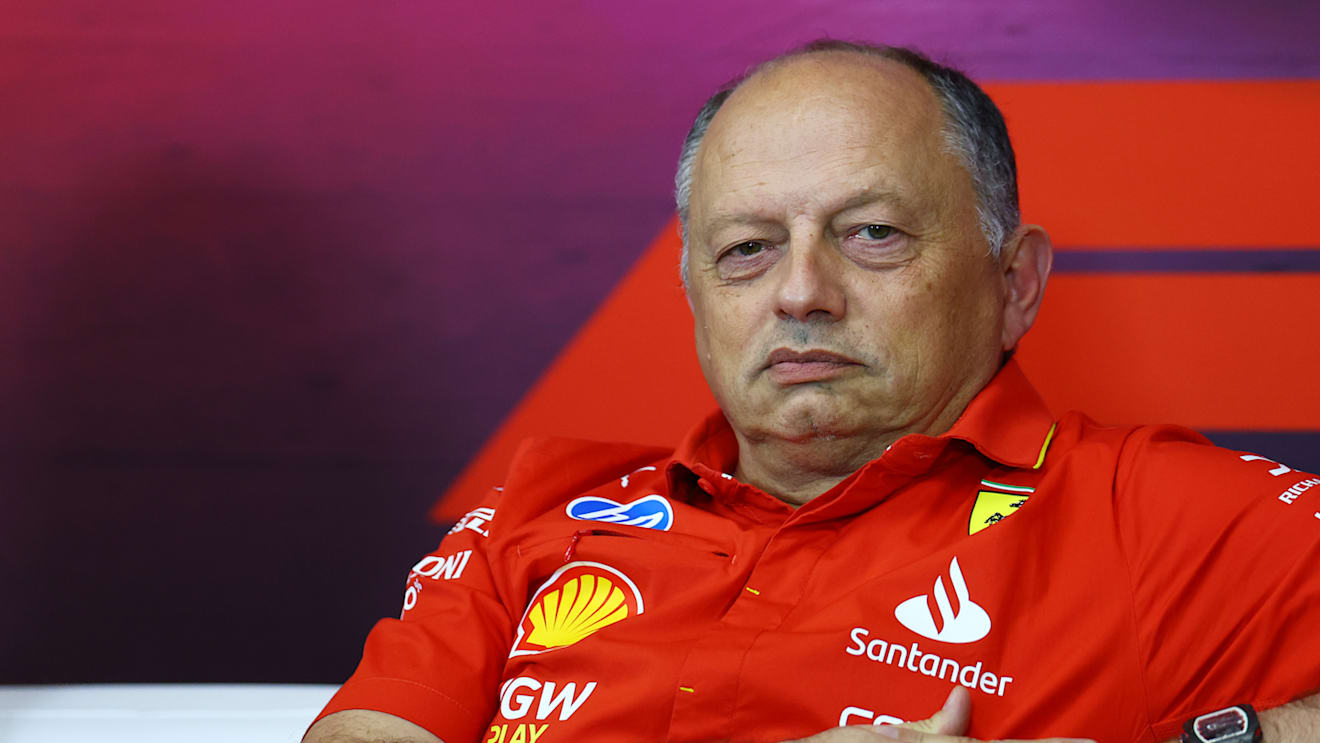 SPA, BELGIUM - JULY 26: Ferrari Team Principal Frederic Vasseur attends the Team Principals Press Conference during practice ahead of the F1 Grand Prix of Belgium at Circuit de Spa-Francorchamps on July 26, 2024 in Spa, Belgium. (Photo by Bryn Lennon/Getty Images)