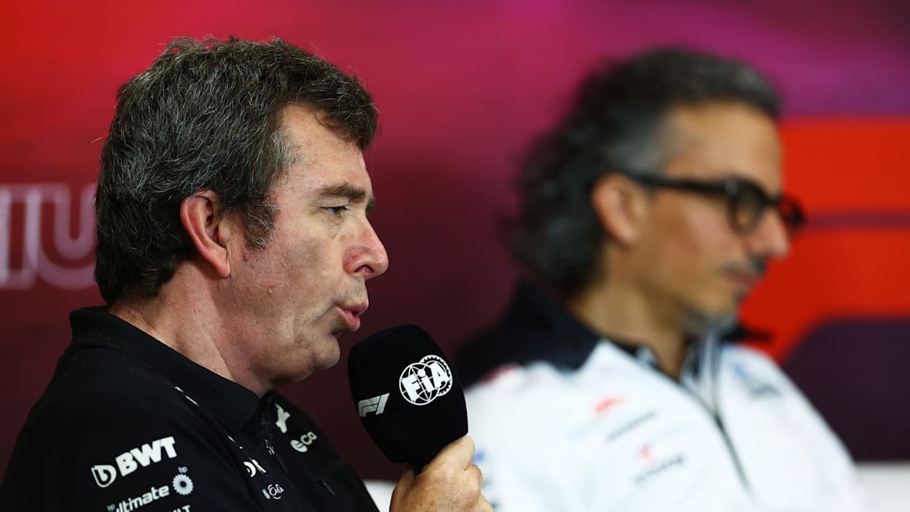 SPA, BELGIUM - JULY 26: Bruno Famin, Team Principal of Alpine F1 attends the Team Principals Press Conference during practice ahead of the F1 Grand Prix of Belgium at Circuit de Spa-Francorchamps on July 26, 2024 in Spa, Belgium. (Photo by Bryn Lennon/Getty Images)