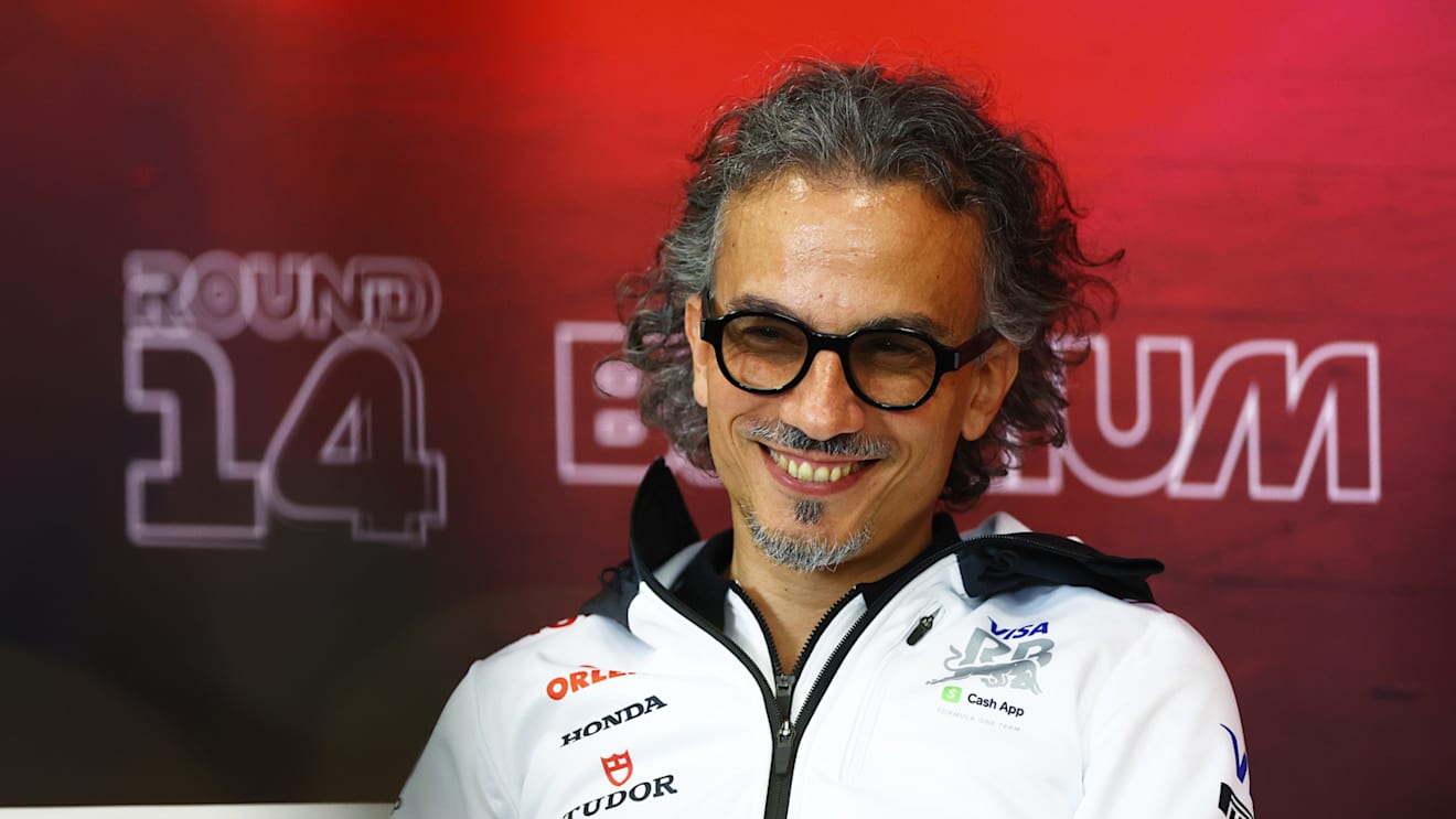 SPA, BELGIUM - JULY 26: Laurent Mekies, Team Principal of Visa Cash App RB attends the Team Principals Press Conference during practice ahead of the F1 Grand Prix of Belgium at Circuit de Spa-Francorchamps on July 26, 2024 in Spa, Belgium. (Photo by Bryn Lennon/Getty Images)