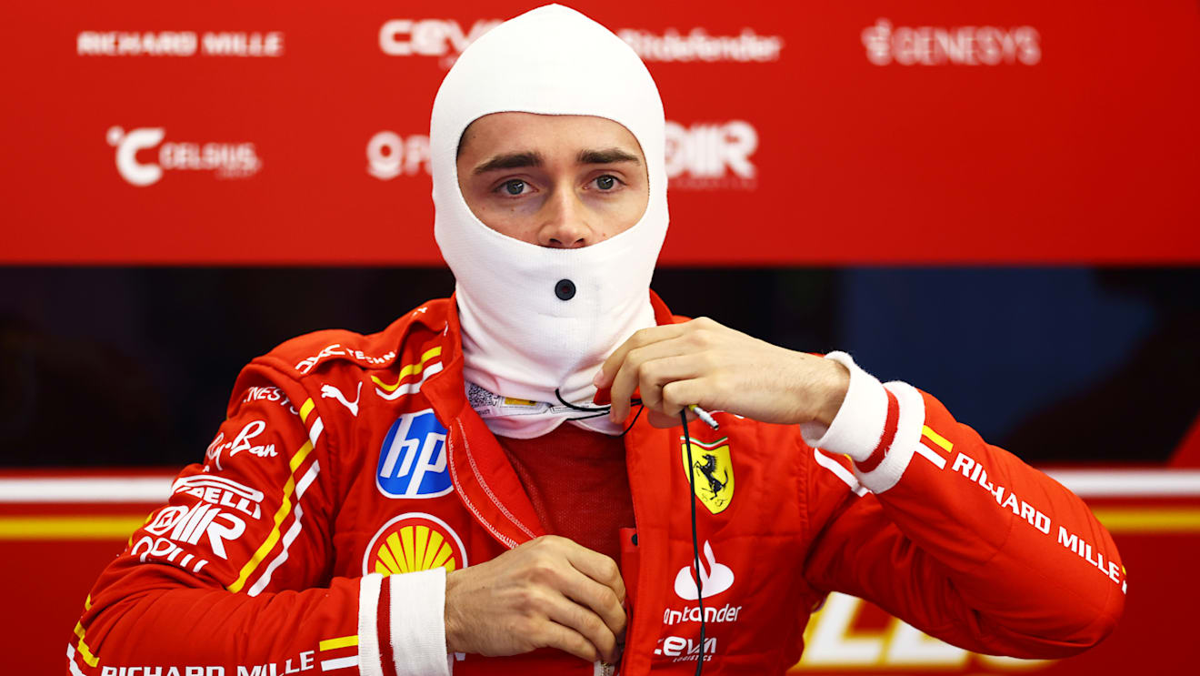 SPA, BELGIUM - JULY 26: Charles Leclerc of Monaco and Ferrari prepares to drive in the garage during practice ahead of the F1 Grand Prix of Belgium at Circuit de Spa-Francorchamps on July 26, 2024 in Spa, Belgium. (Photo by Mark Thompson/Getty Images)
