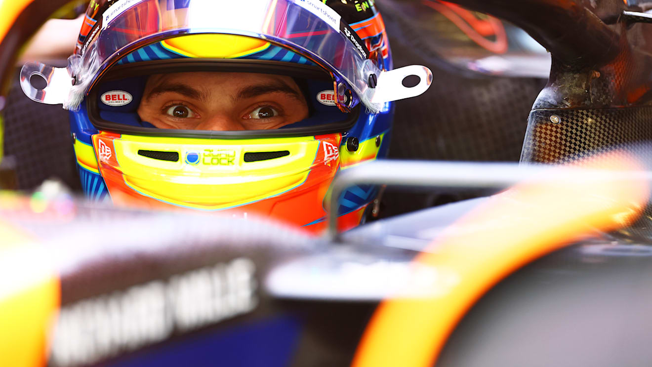 SPA, BELGIUM - JULY 26: Oscar Piastri of Australia and McLaren prepares to drive in the garage during practice ahead of the F1 Grand Prix of Belgium at Circuit de Spa-Francorchamps on July 26, 2024 in Spa, Belgium. (Photo by Mark Thompson/Getty Images)