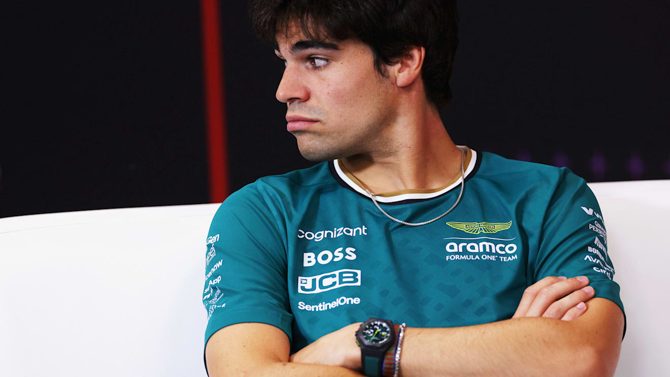 SPA, BELGIUM - JULY 25: Lance Stroll of Canada and Aston Martin F1 Team attends the Drivers Press Conference during previews ahead of the F1 Grand Prix of Belgium at Circuit de Spa-Francorchamps on July 25, 2024 in Spa, Belgium. (Photo by Dean Mouhtaropoulos/Getty Images)