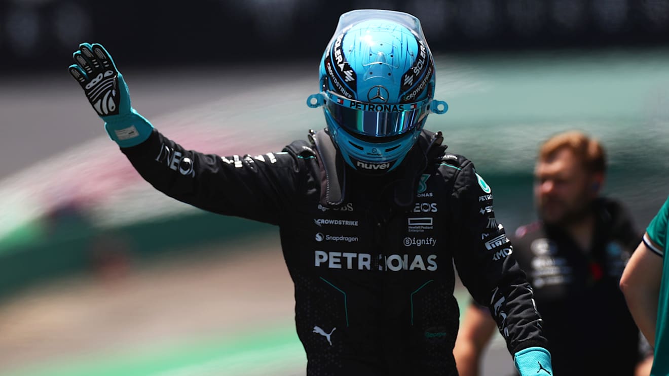SAO PAULO, BRAZIL - NOVEMBER 01: George Russell of Great Britain and Mercedes reacts during practice ahead of the F1 Grand Prix of Brazil at Autodromo Jose Carlos Pace on November 01, 2024 in Sao Paulo, Brazil. (Photo by Peter Fox - Formula 1/Formula 1 via Getty Images)