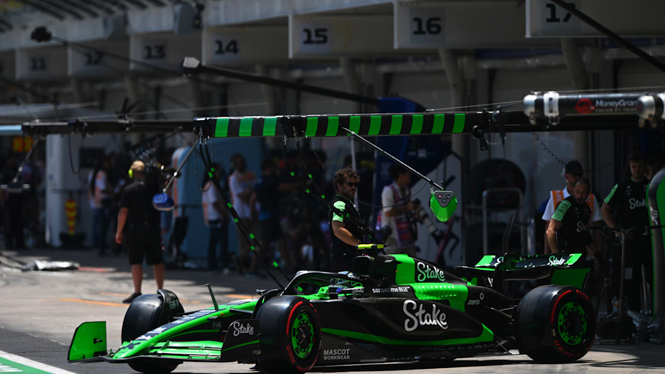 SAO PAULO, BRAZIL - NOVEMBER 01: Zhou Guanyu of China driving the (24) Kick Sauber C44 Ferrari in the Pitlane during practice ahead of the F1 Grand Prix of Brazil at Autodromo Jose Carlos Pace on November 01, 2024 in Sao Paulo, Brazil. (Photo by Rudy Carezzevoli/Getty Images)