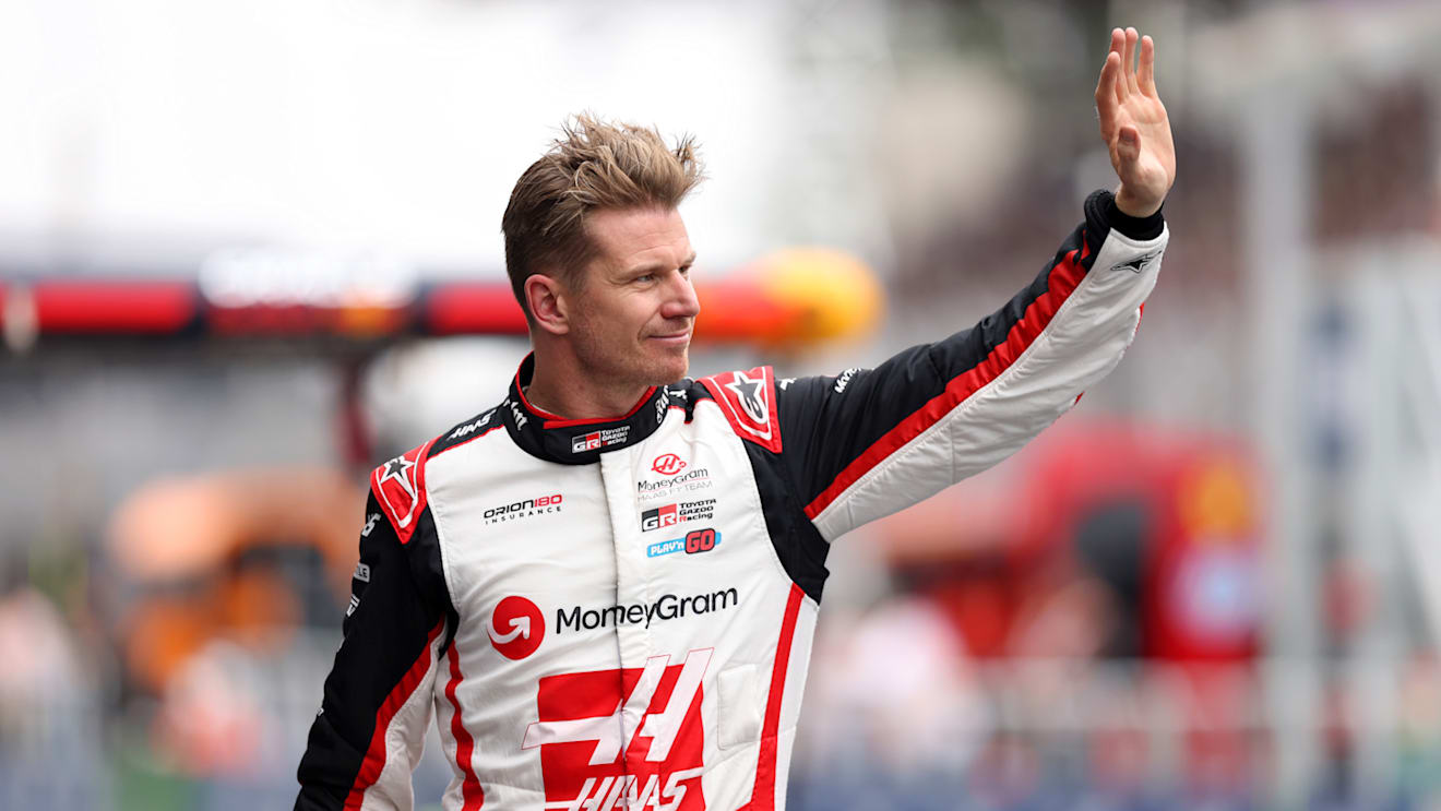 SAO PAULO, BRAZIL - NOVEMBER 01: 12th placed qualifier Nico Hulkenberg of Germany and Haas F1 waves to the crowd from the pitlane during Sprint Qualifying ahead of the F1 Grand Prix of Brazil at Autodromo Jose Carlos Pace on November 01, 2024 in Sao Paulo, Brazil. (Photo by Lars Baron - Formula 1/Formula 1 via Getty Images)