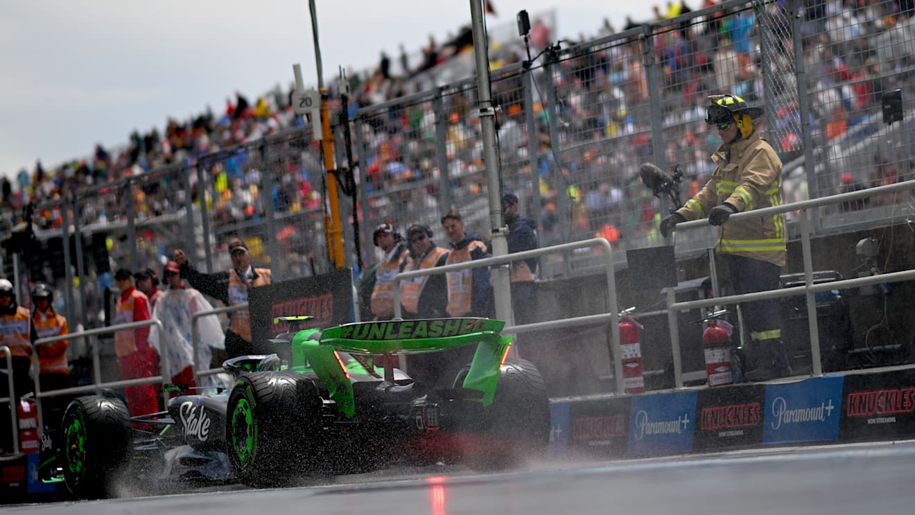 MONTREAL, QUEBEC - JUNE 07: Zhou Guanyu of China driving the (24) Kick Sauber C44 Ferrari leaves the pitlane during practice ahead of the F1 Grand Prix of Canada at Circuit Gilles Villeneuve on June 07, 2024 in Montreal, Quebec. (Photo by Rudy Carezzevoli/Getty Images)