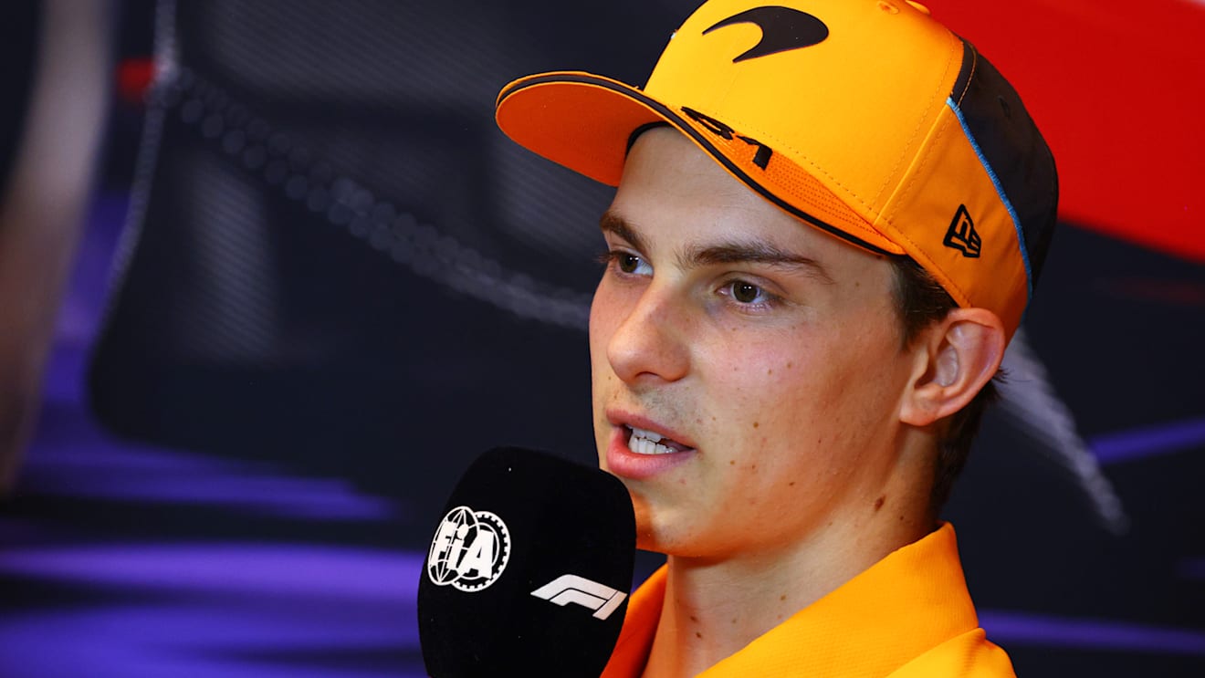 MONTREAL, QUEBEC - JUNE 06: Oscar Piastri of Australia and McLaren attends the press conference during previews ahead of the F1 Grand Prix of Canada at Circuit Gilles Villeneuve on June 06, 2024 in Montreal, Quebec. (Photo by Clive Rose/Getty Images)