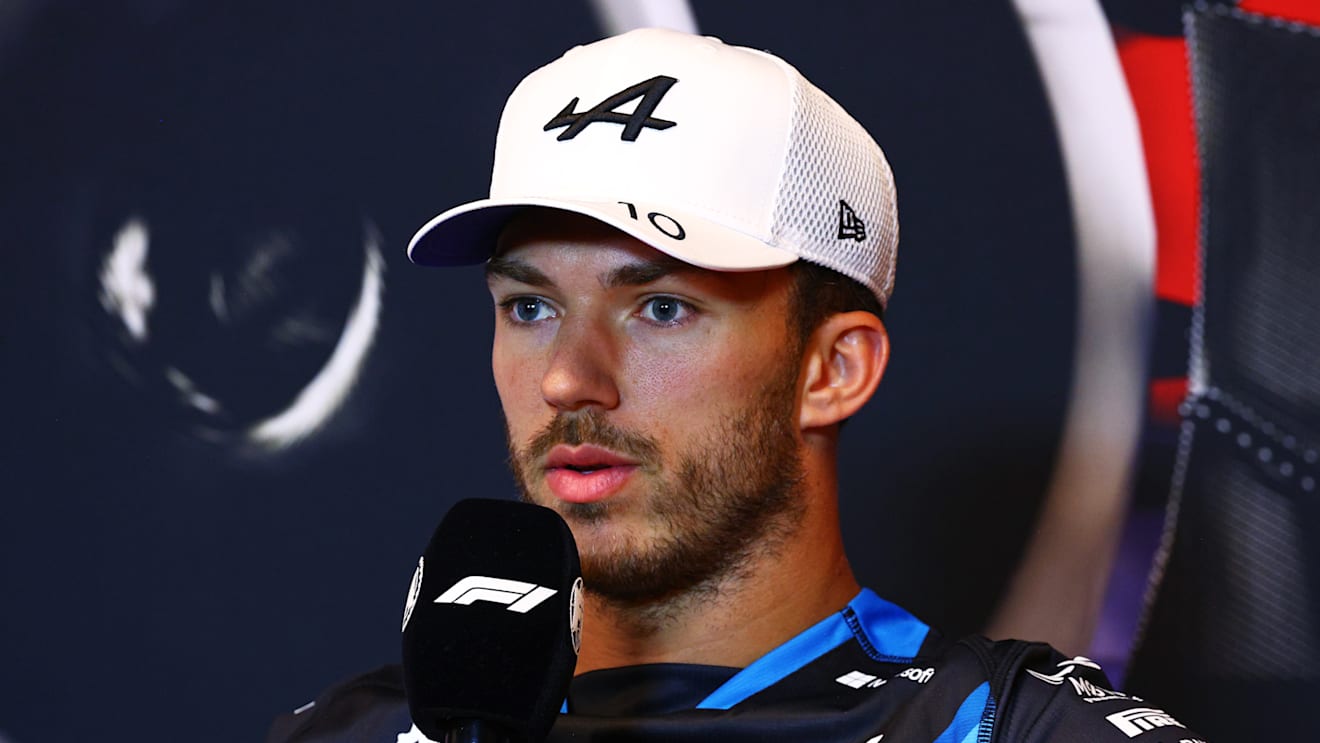 MONTREAL, QUEBEC - JUNE 06: Pierre Gasly of France and Alpine F1 attends the press conference during previews ahead of the F1 Grand Prix of Canada at Circuit Gilles Villeneuve on June 06, 2024 in Montreal, Quebec. (Photo by Clive Rose/Getty Images)