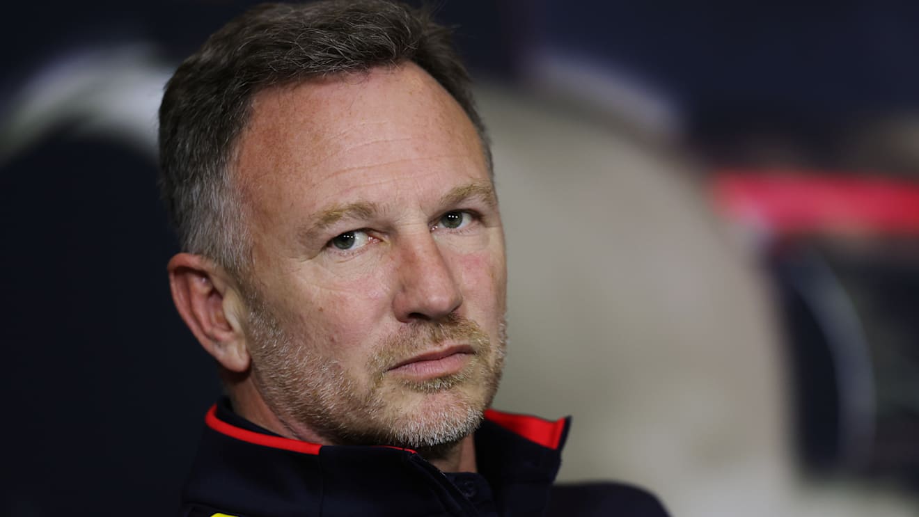 SHANGHAI, CHINA - APRIL 19: Oracle Red Bull Racing Team Principal Christian Horner attends the Team Principals Press Conference ahead of the F1 Grand Prix of China at Shanghai International Circuit on April 19, 2024 in Shanghai, China. (Photo by Lintao Zhang/Getty Images )