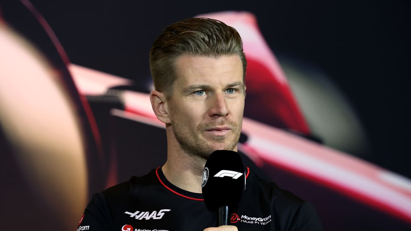 SHANGHAI, CHINA - APRIL 18: Nico Hulkenberg of Germany and Haas F1 attends the Drivers Press Conference during previews ahead of the F1 Grand Prix of China at Shanghai International Circuit on April 18, 2024 in Shanghai, China. (Photo by Lintao Zhang/Getty Images )