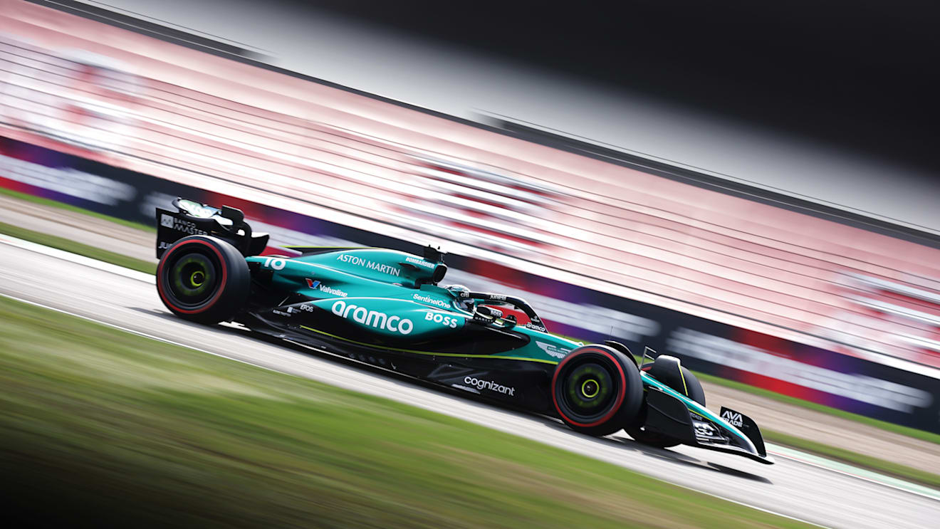SHANGHAI, CHINA - APRIL 20: Lance Stroll of Canada driving the (18) Aston Martin AMR24 Mercedes on track during qualifying ahead of the F1 Grand Prix of China at Shanghai International Circuit on April 20, 2024 in Shanghai, China. (Photo by Lars Baron/Getty Images)