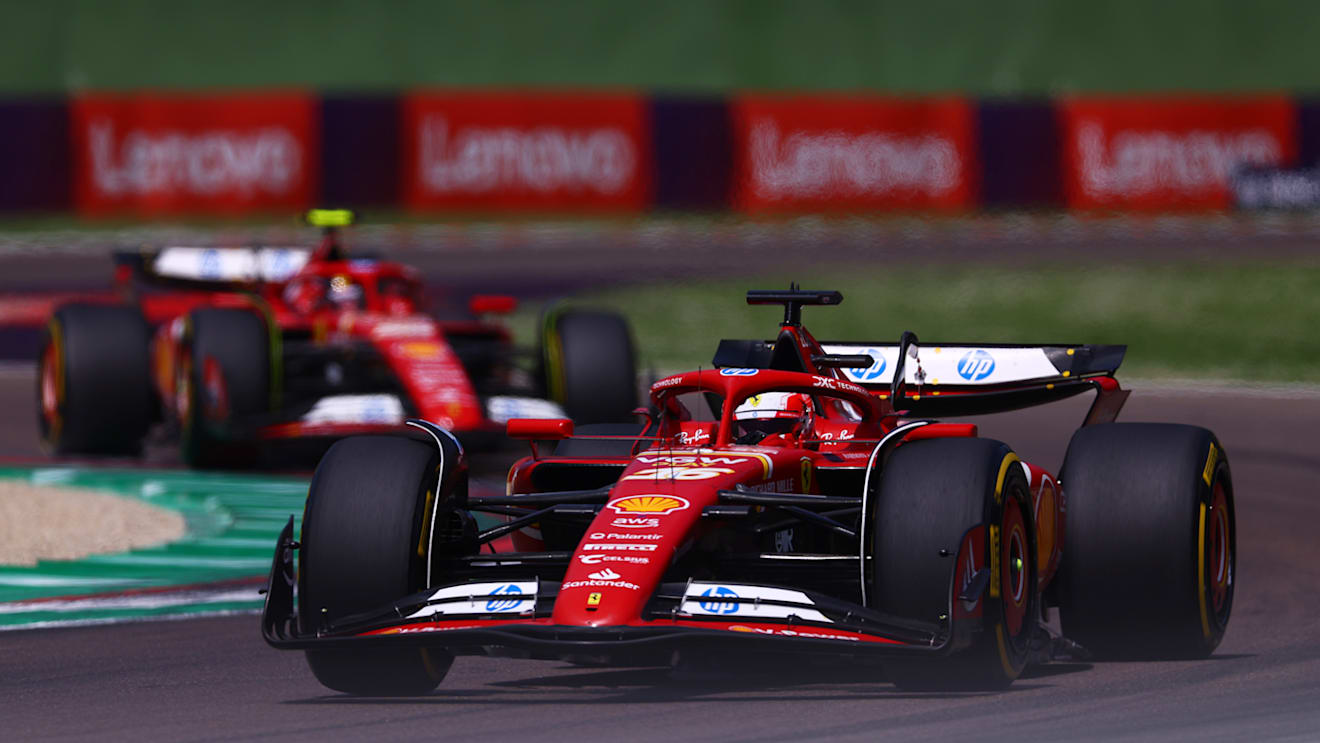 IMOLA, ITALY - MAY 19: Charles Leclerc of Monaco driving the (16) Ferrari SF-24 on track during the F1 Grand Prix of Emilia-Romagna at Autodromo Enzo e Dino Ferrari Circuit on May 19, 2024 in Imola, Italy. (Photo by Bryn Lennon - Formula 1/Formula 1 via Getty Images)