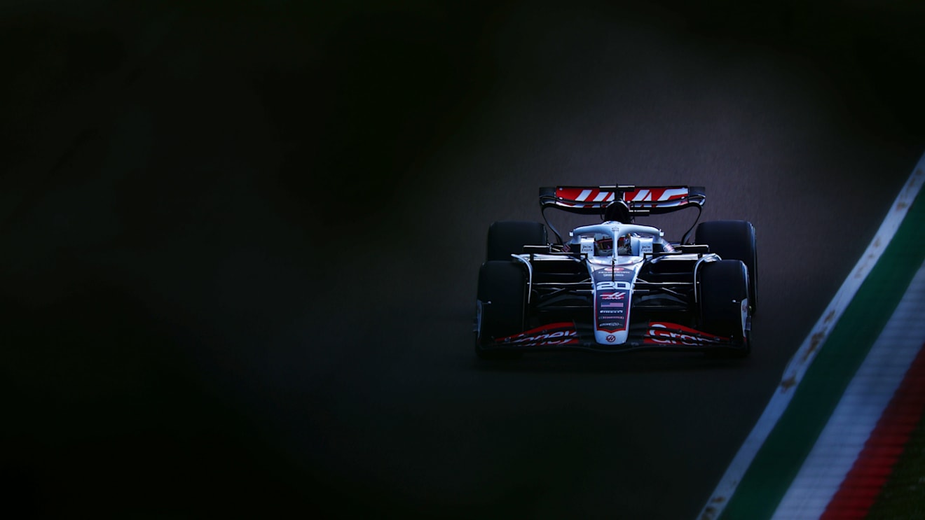 IMOLA, ITALY - MAY 17: Kevin Magnussen of Denmark driving the (20) Haas F1 VF-24 Ferrari on track during practice ahead of the F1 Grand Prix of Emilia-Romagna at Autodromo Enzo e Dino Ferrari Circuit on May 17, 2024 in Imola, Italy. (Photo by Lars Baron/Getty Images)