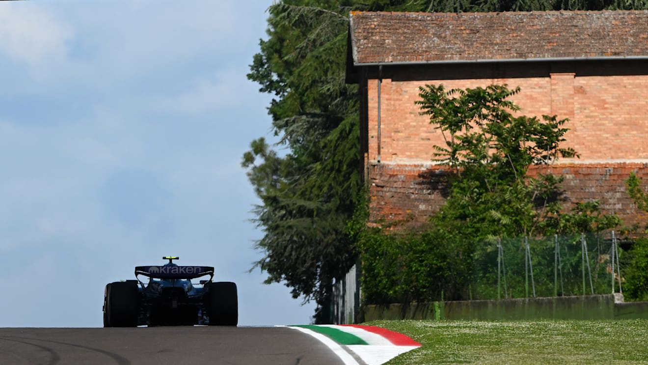 IMOLA, ITALY - MAY 17: Logan Sargeant of United States driving the (2) Williams FW46 Mercedes on track during practice ahead of the F1 Grand Prix of Emilia-Romagna at Autodromo Enzo e Dino Ferrari Circuit on May 17, 2024 in Imola, Italy. (Photo by Rudy Carezzevoli/Getty Images)