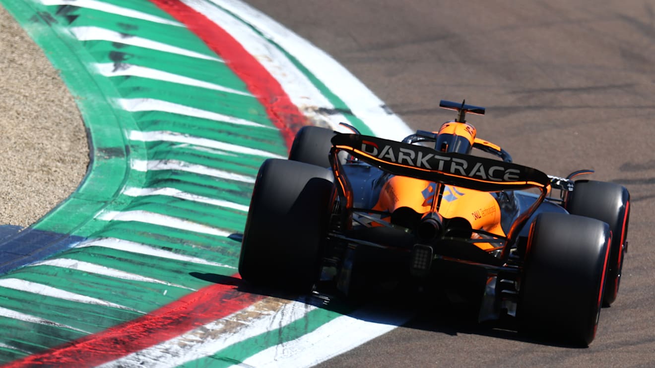 IMOLA, ITALY - MAY 18: Oscar Piastri of Australia driving the (81) McLaren MCL38 Mercedes on track during final practice ahead of the F1 Grand Prix of Emilia-Romagna at Autodromo Enzo e Dino Ferrari Circuit on May 18, 2024 in Imola, Italy. (Photo by Clive Rose/Getty Images)
