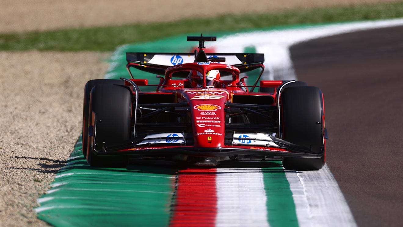 IMOLA, ITALY - MAY 18: Charles Leclerc of Monaco driving the (16) Ferrari SF-24 on track during qualifying ahead of the F1 Grand Prix of Emilia-Romagna at Autodromo Enzo e Dino Ferrari Circuit on May 18, 2024 in Imola, Italy. (Photo by Lars Baron/Getty Images)