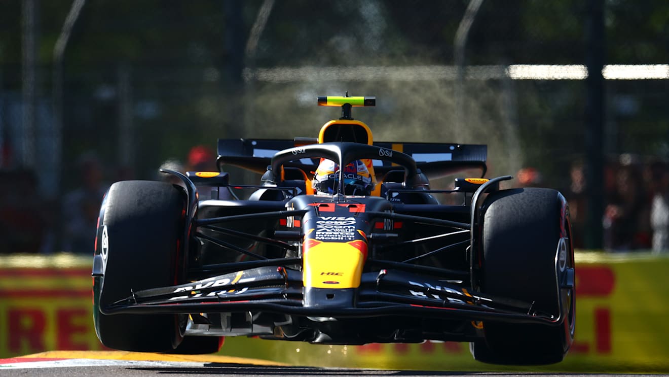 IMOLA, ITALY - MAY 18: Sergio Perez of Mexico driving the (11) Oracle Red Bull Racing RB20 on track during qualifying ahead of the F1 Grand Prix of Emilia-Romagna at Autodromo Enzo e Dino Ferrari Circuit on May 18, 2024 in Imola, Italy. (Photo by Clive Rose/Getty Images)